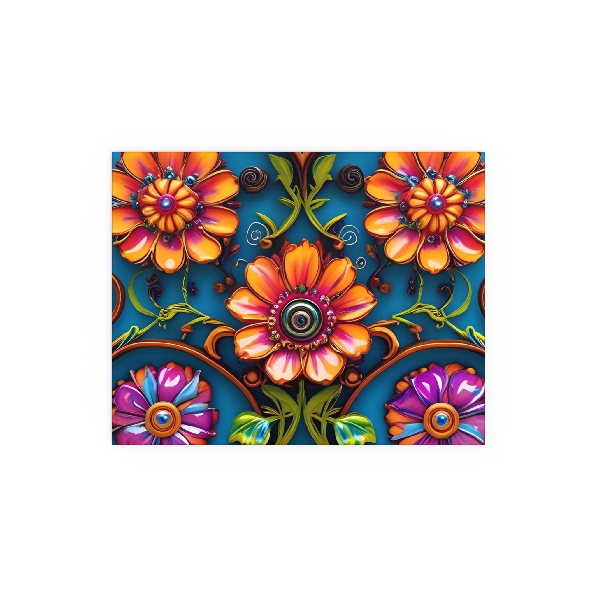 Floral Silk Poster – Vibrant Boho Wall Art for Indoor & Outdoor Decor