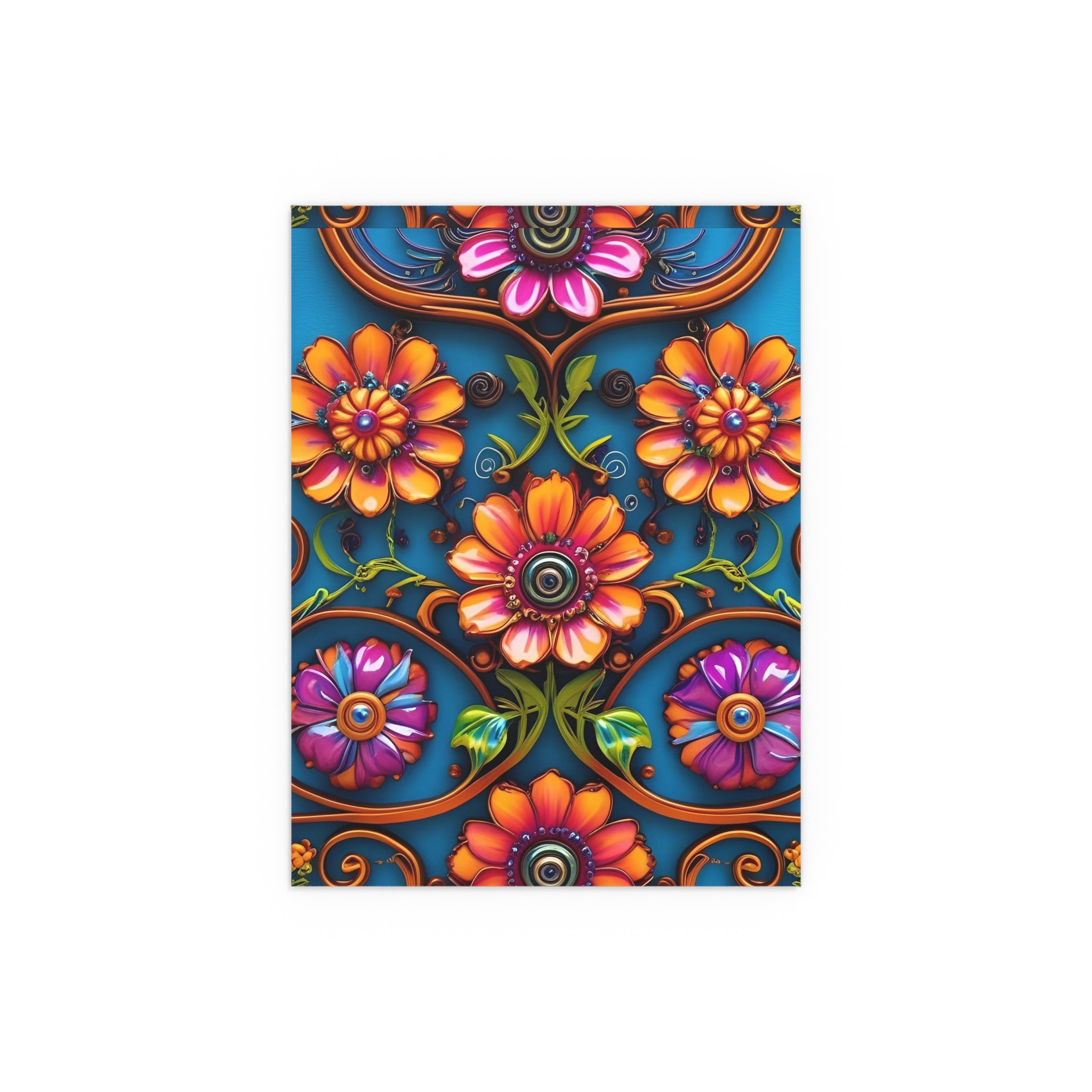 Floral Silk Poster – Vibrant Boho Wall Art for Indoor & Outdoor Decor
