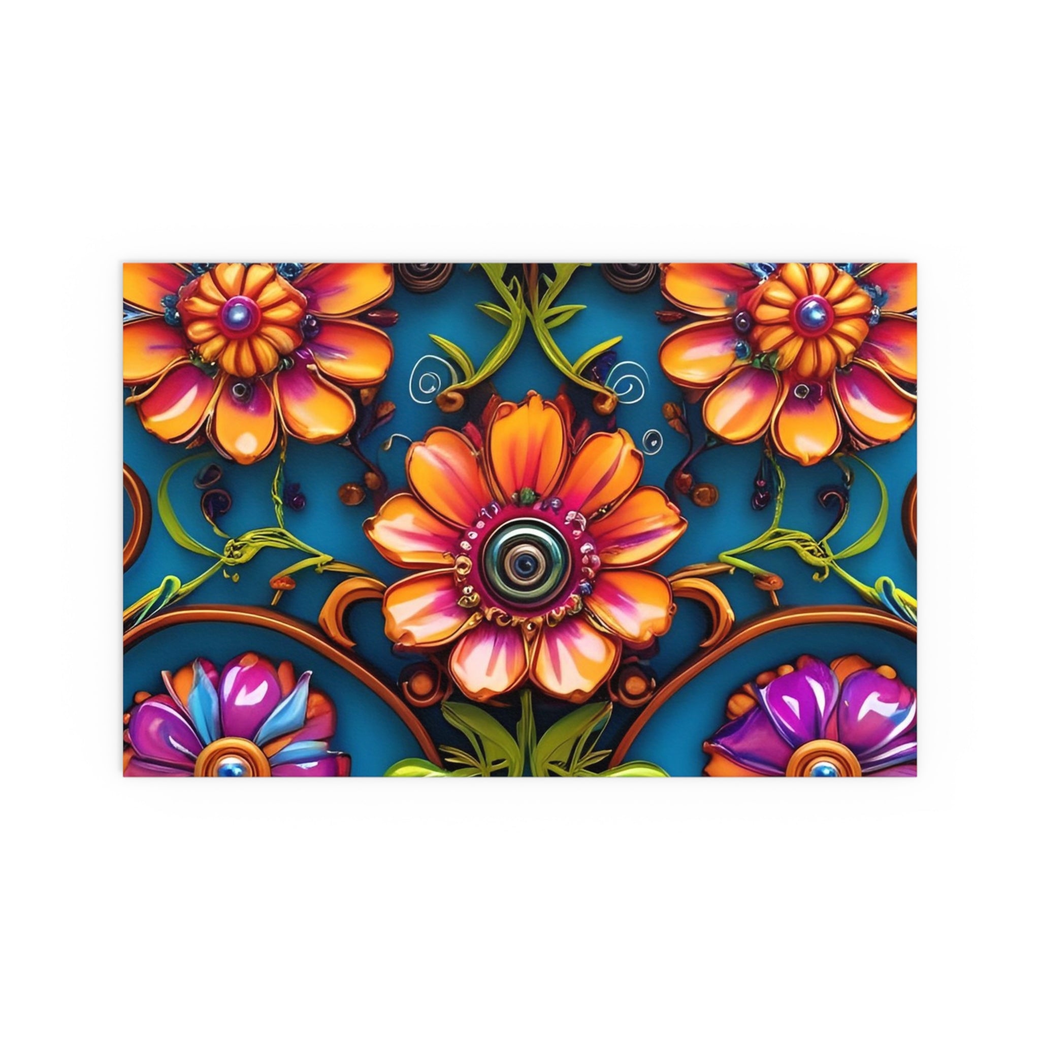 Floral Silk Poster – Vibrant Boho Wall Art for Indoor & Outdoor Decor