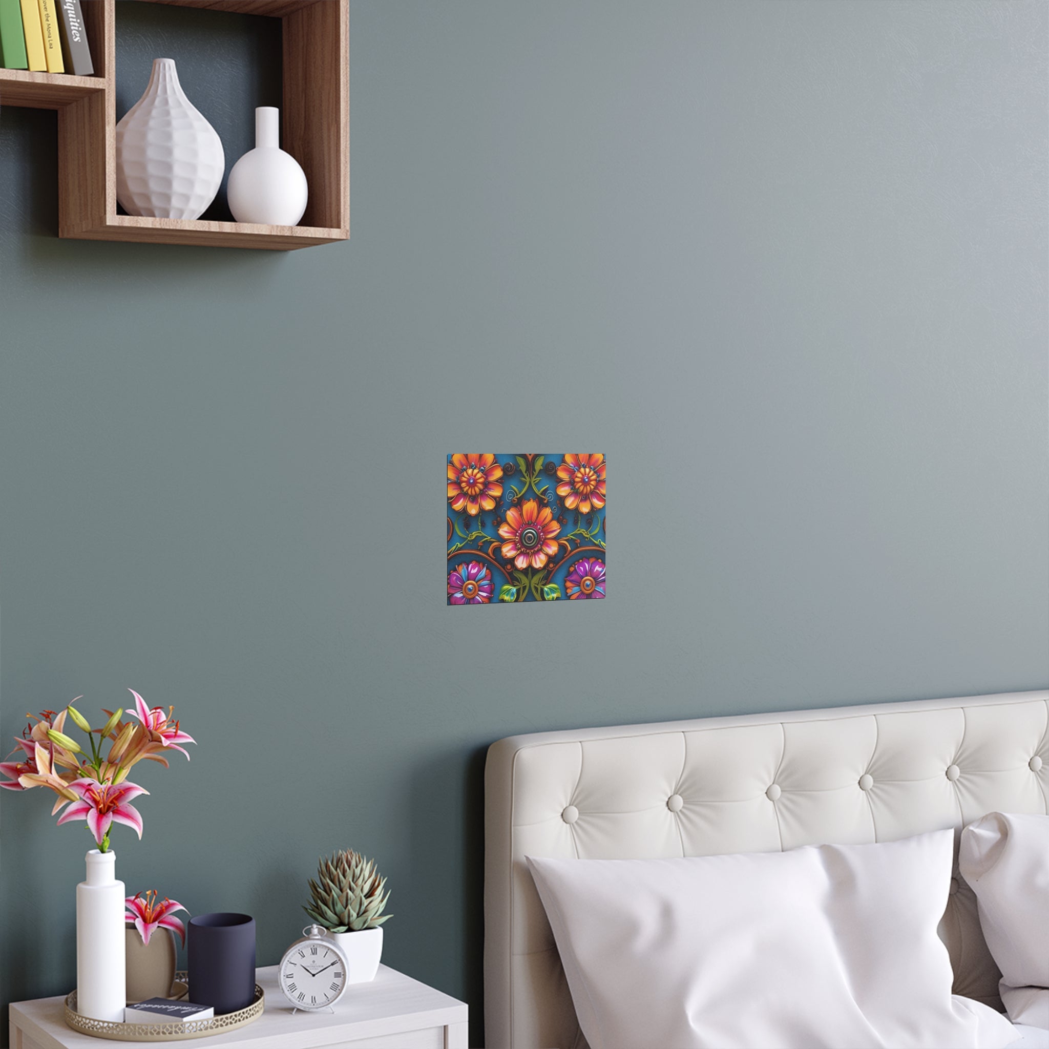 Floral Silk Poster – Vibrant Boho Wall Art for Indoor & Outdoor Decor