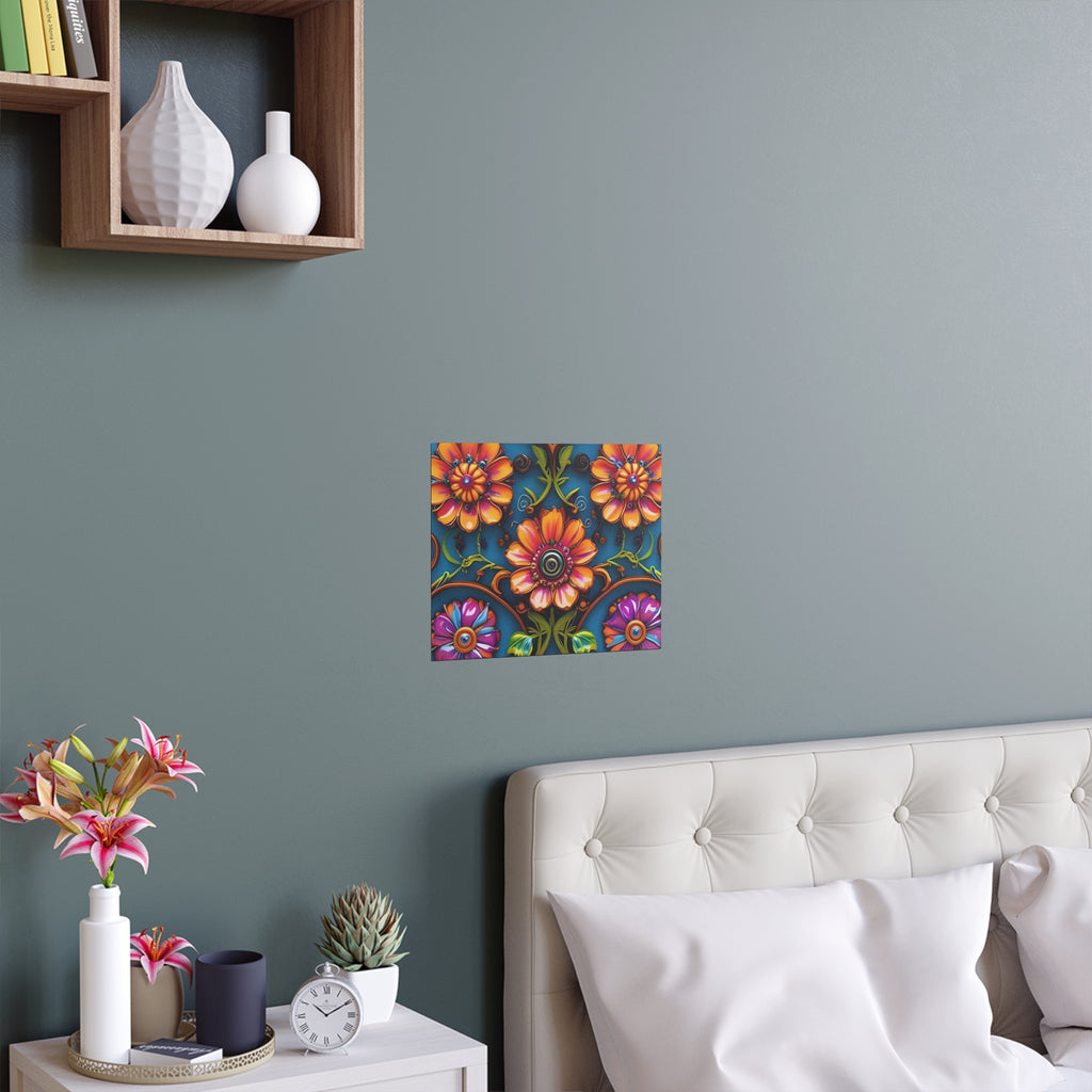 Floral Silk Poster – Vibrant Boho Wall Art for Indoor & Outdoor Decor