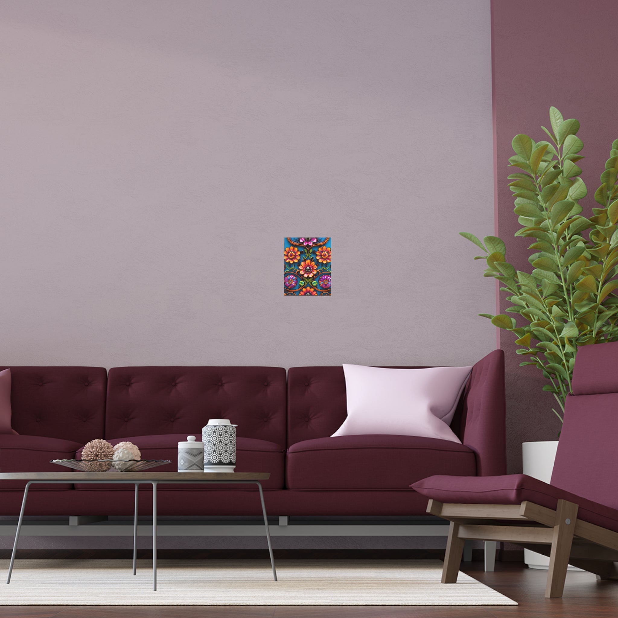 Floral Silk Poster – Vibrant Boho Wall Art for Indoor & Outdoor Decor