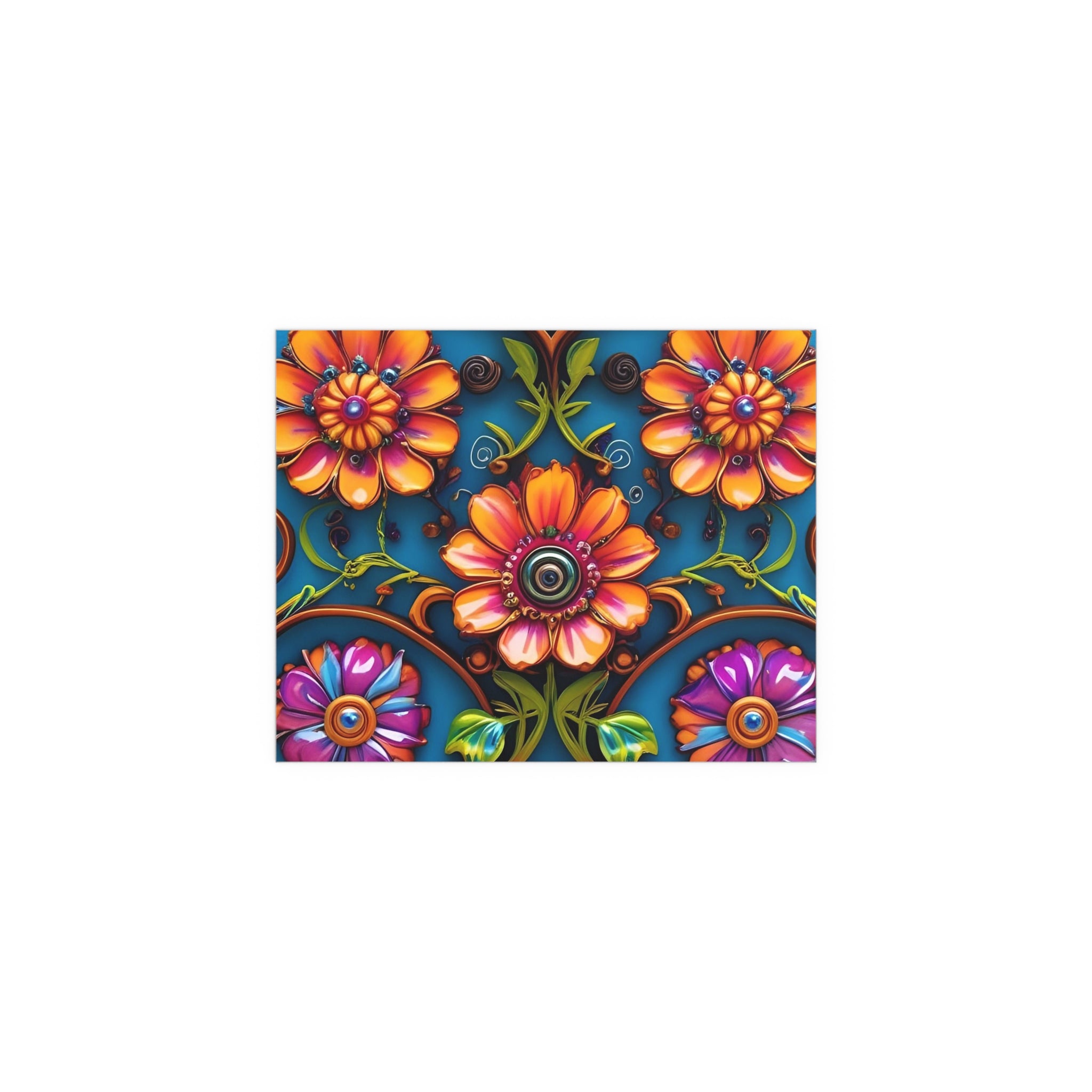 Floral Silk Poster – Vibrant Boho Wall Art for Indoor & Outdoor Decor