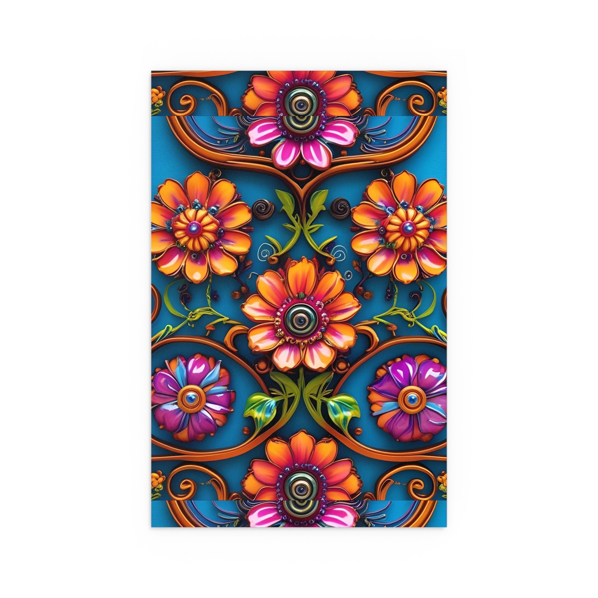 Floral Silk Poster – Vibrant Boho Wall Art for Indoor & Outdoor Decor