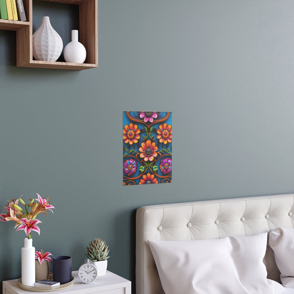 Floral Silk Poster – Vibrant Boho Wall Art for Indoor & Outdoor Decor