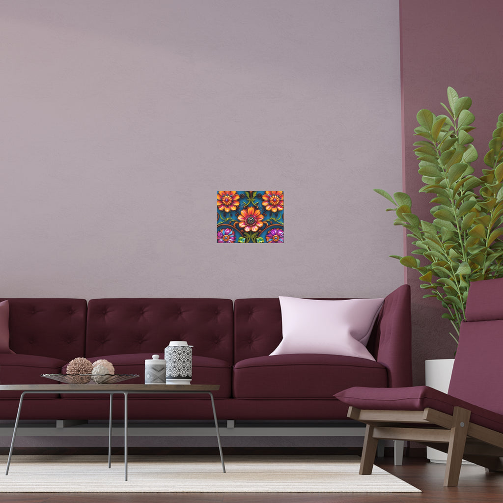 Floral Silk Poster – Vibrant Boho Wall Art for Indoor & Outdoor Decor