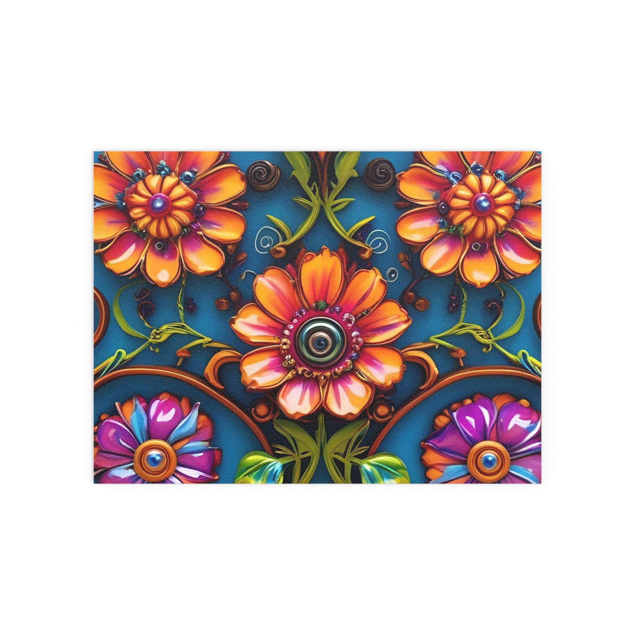 Floral Silk Poster – Vibrant Boho Wall Art for Indoor & Outdoor Decor