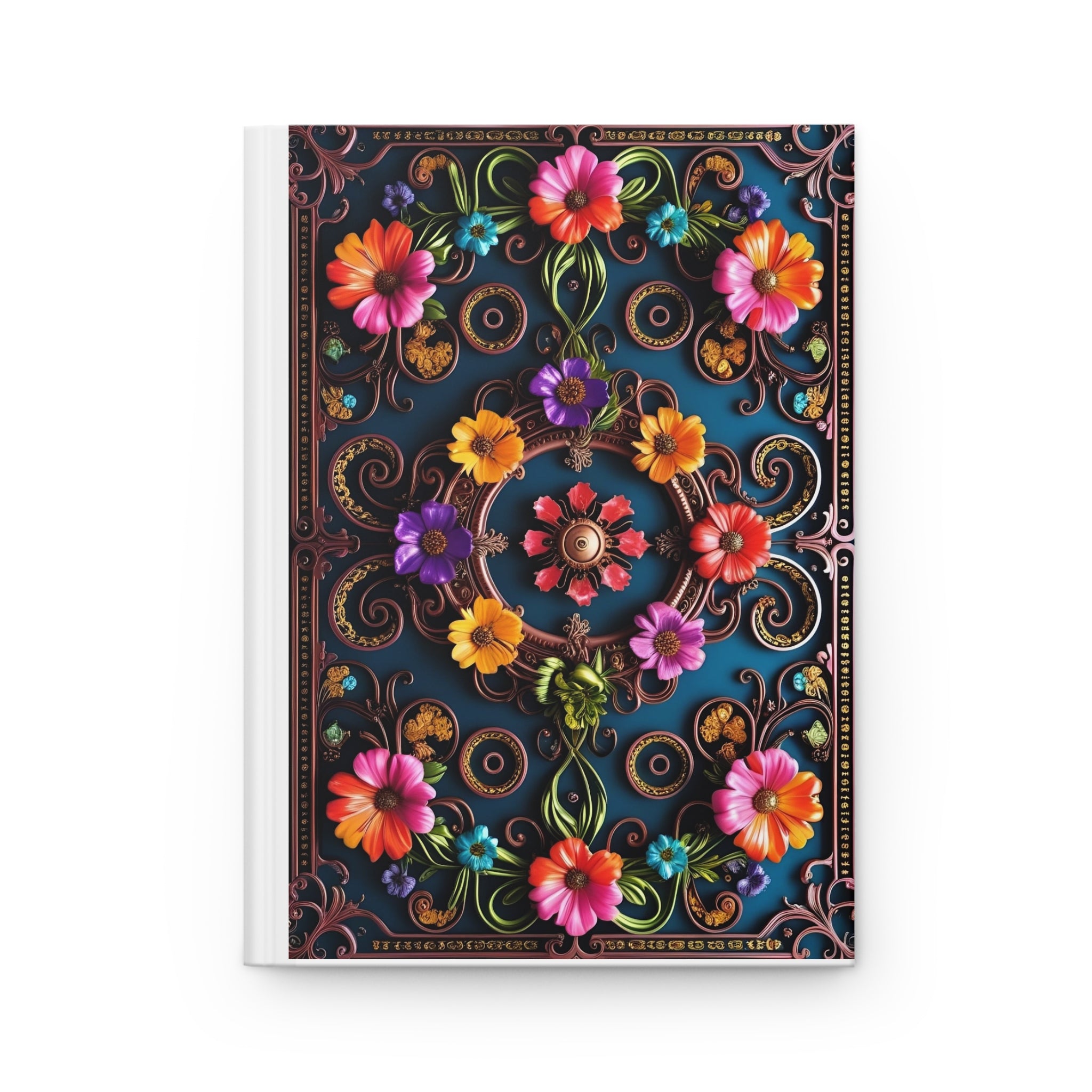 Floral Embossed Hardcover Journal — Colorful Vintage Garden Notebook