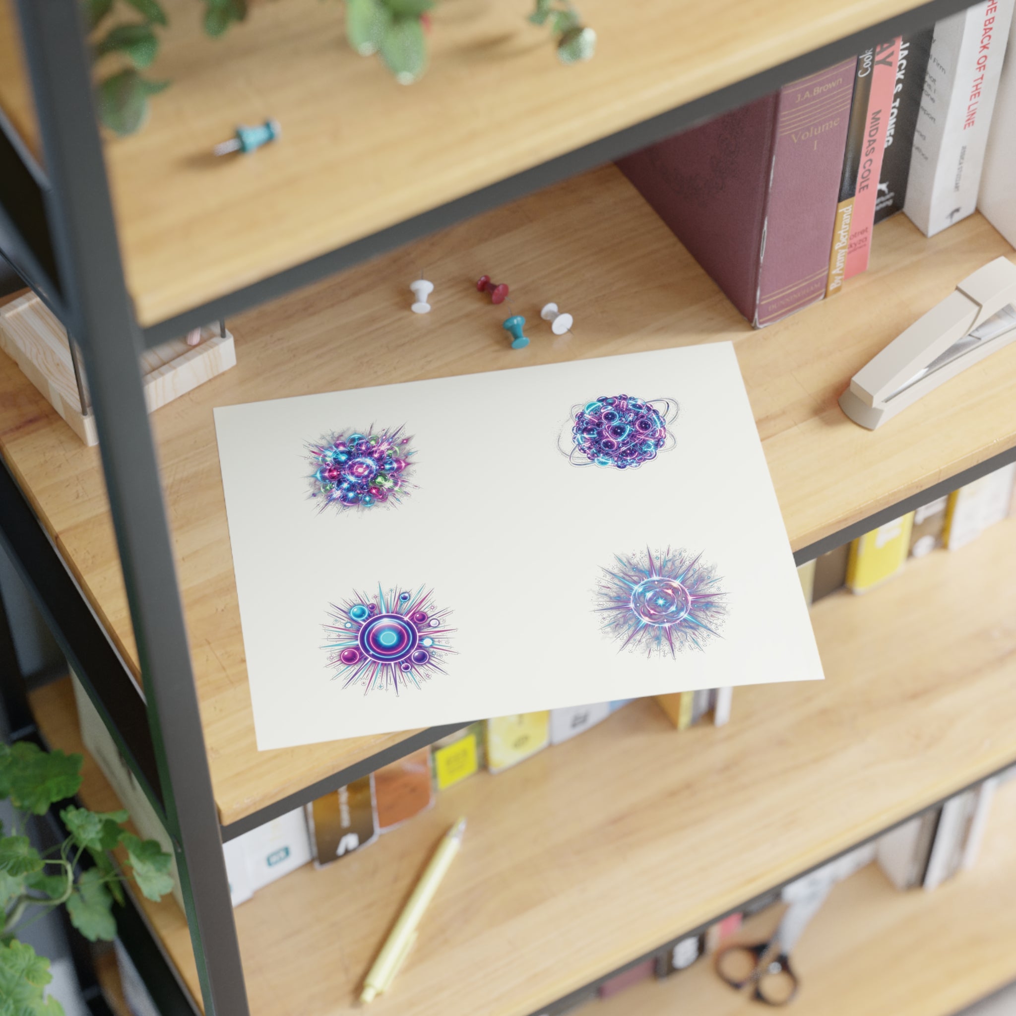 Cosmic Burst Sticker Sheet — Iridescent Galaxy Orb Decals