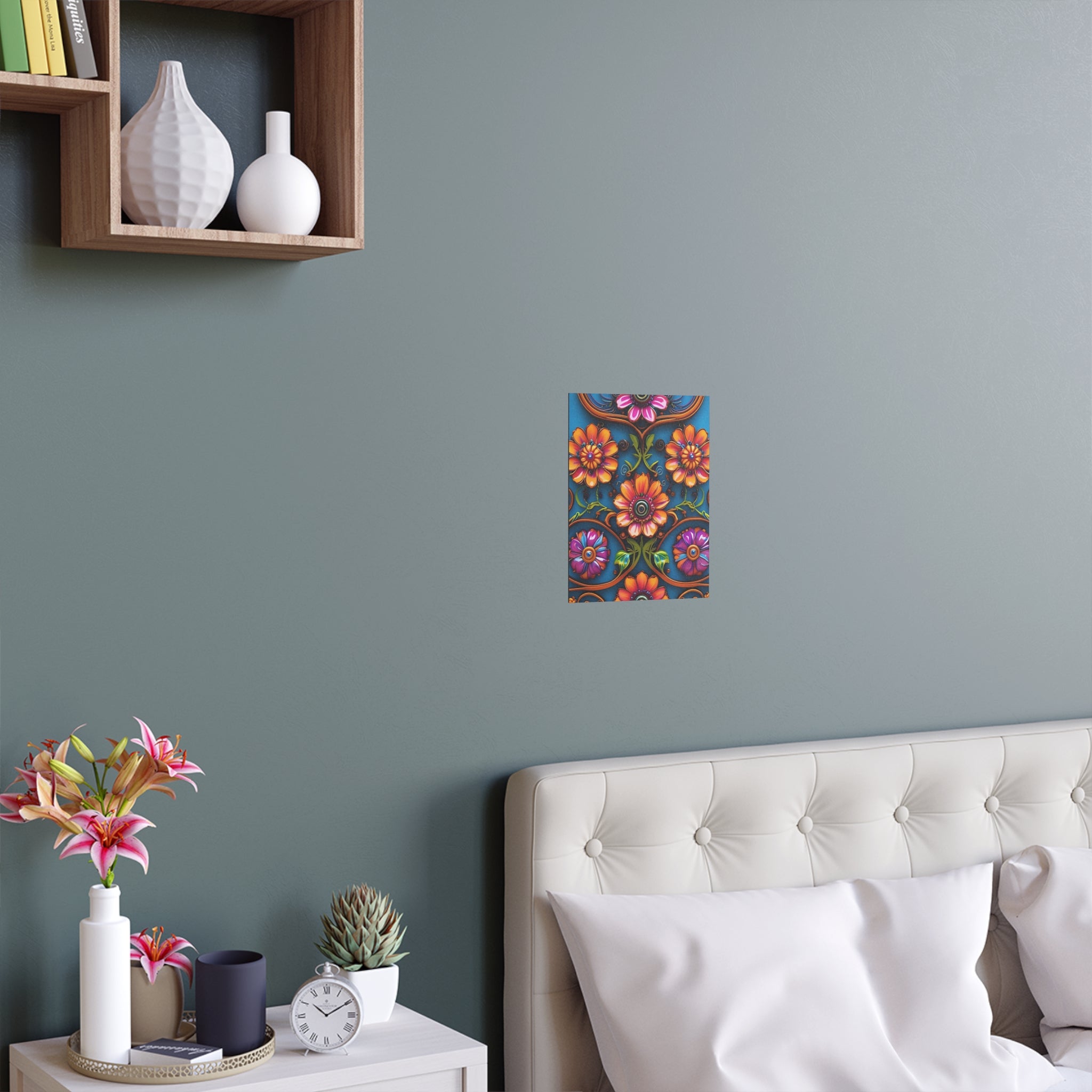 Floral Silk Poster – Vibrant Boho Wall Art for Indoor & Outdoor Decor