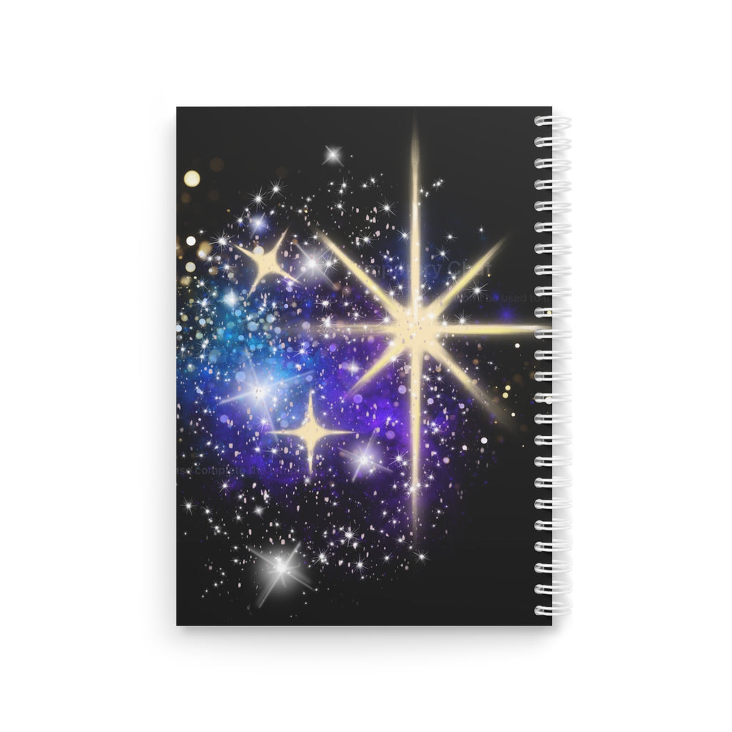 Celestial Starburst Spiral Notebook — Galaxy Sparkle Journal for Notes & Sketches