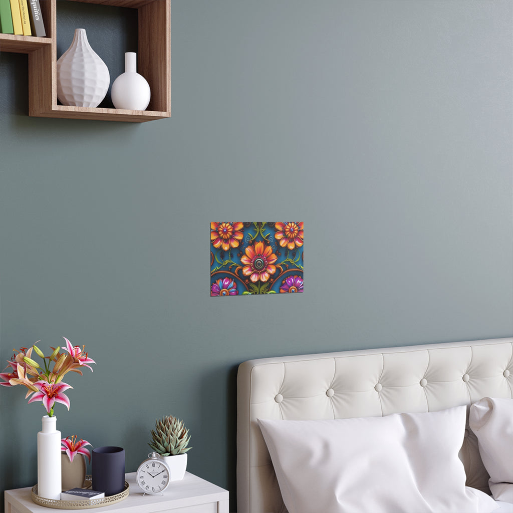 Floral Silk Poster – Vibrant Boho Wall Art for Indoor & Outdoor Decor