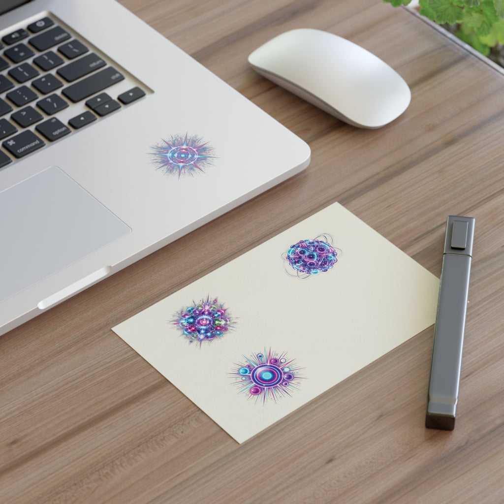 Cosmic Burst Sticker Sheet — Iridescent Galaxy Orb Decals