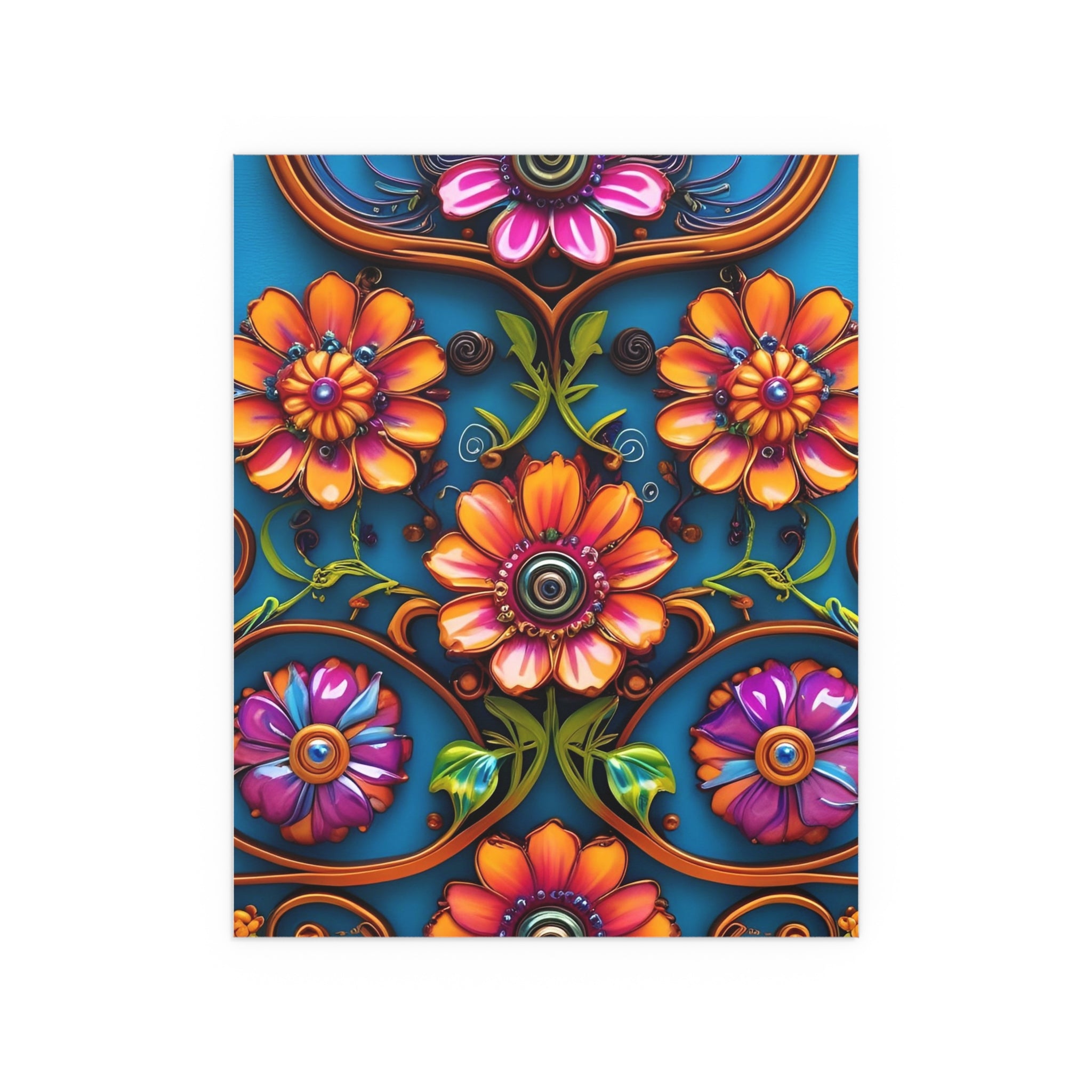 Floral Silk Poster – Vibrant Boho Wall Art for Indoor & Outdoor Decor