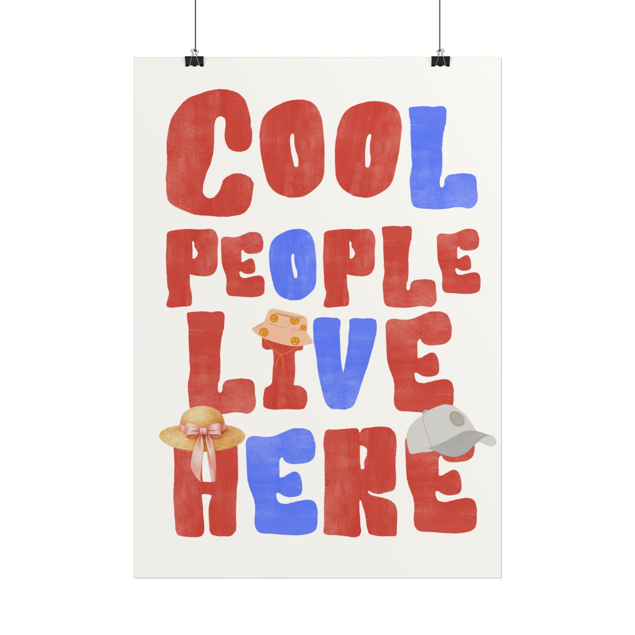 Cool People Live Here Poster — Fun Retro Home Wall Art