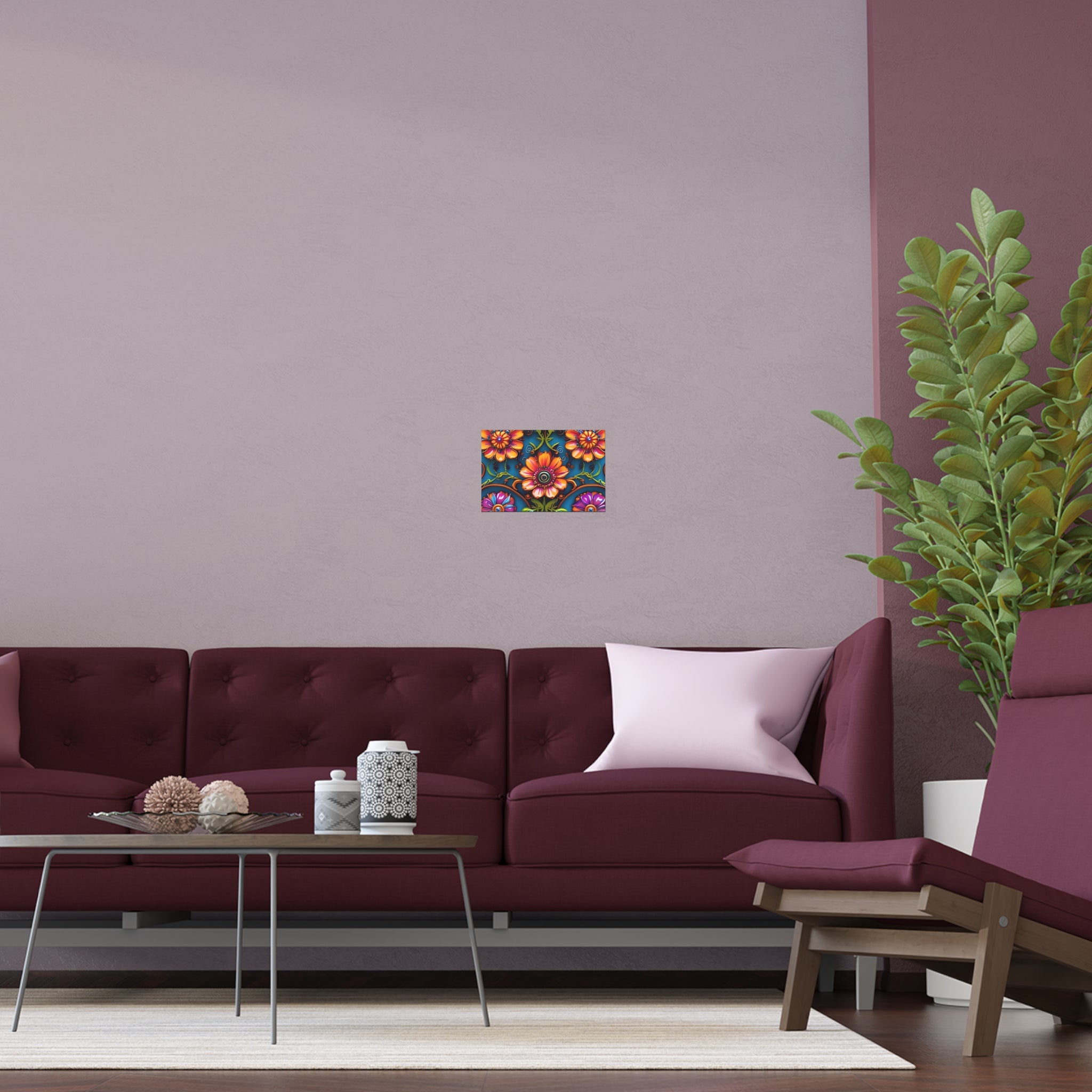Floral Silk Poster – Vibrant Boho Wall Art for Indoor & Outdoor Decor