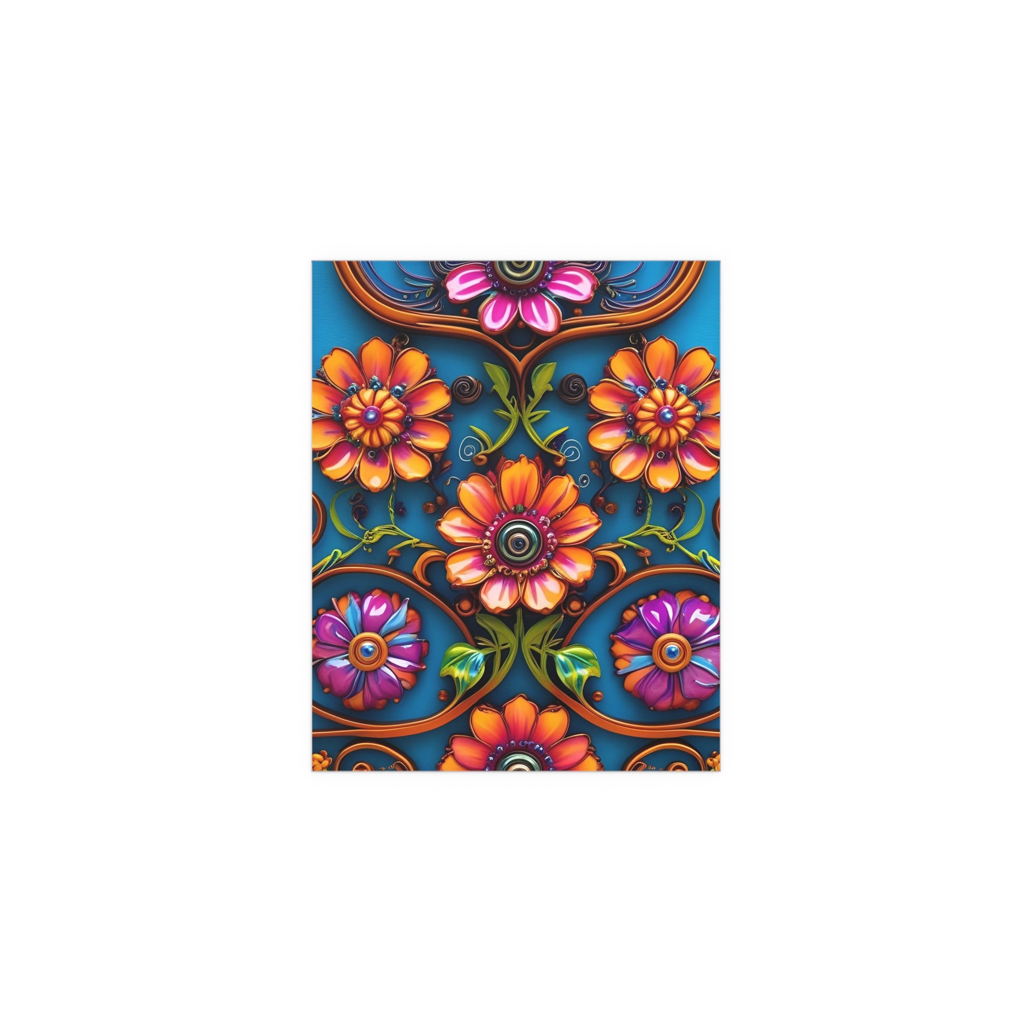 Floral Silk Poster – Vibrant Boho Wall Art for Indoor & Outdoor Decor