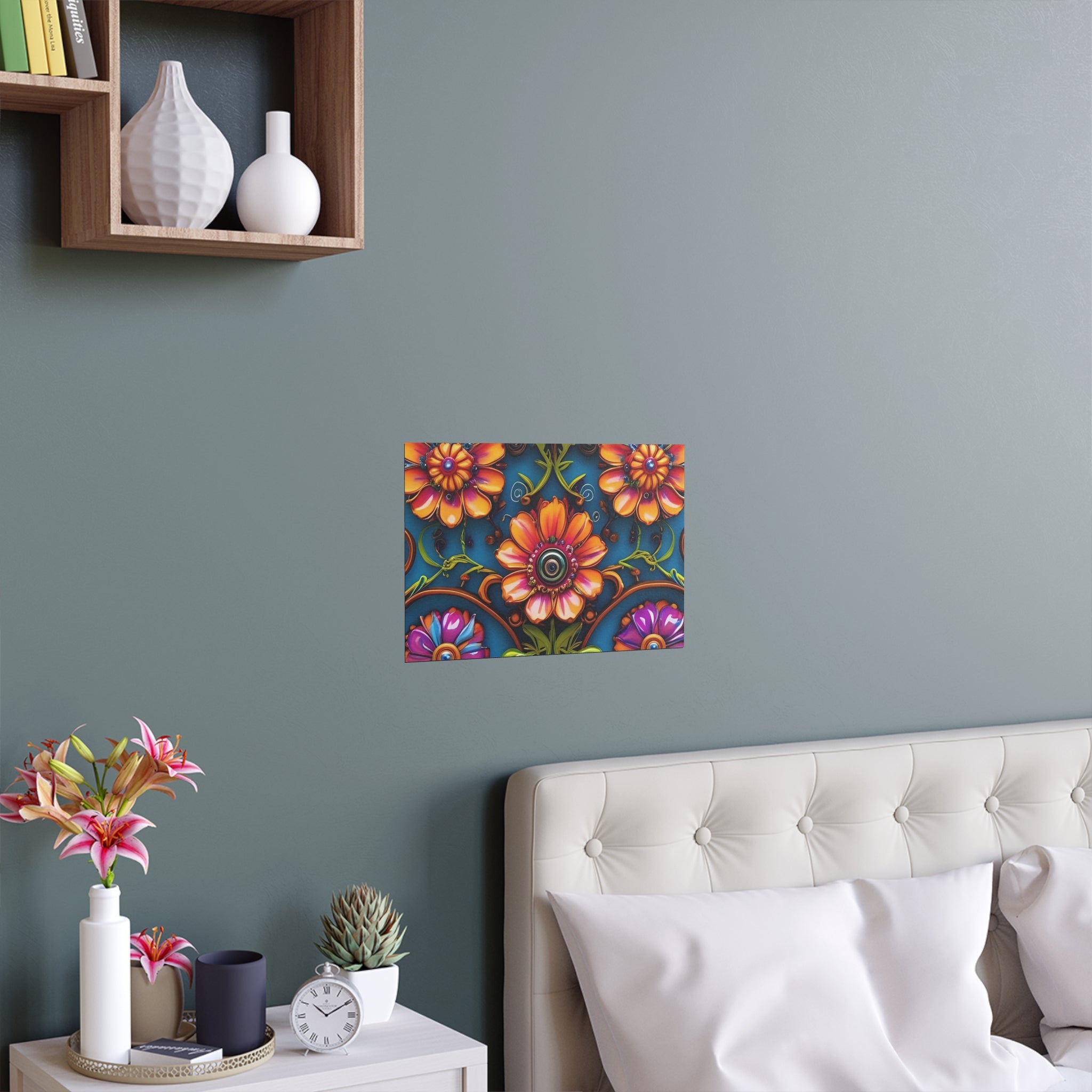 Floral Silk Poster – Vibrant Boho Wall Art for Indoor & Outdoor Decor
