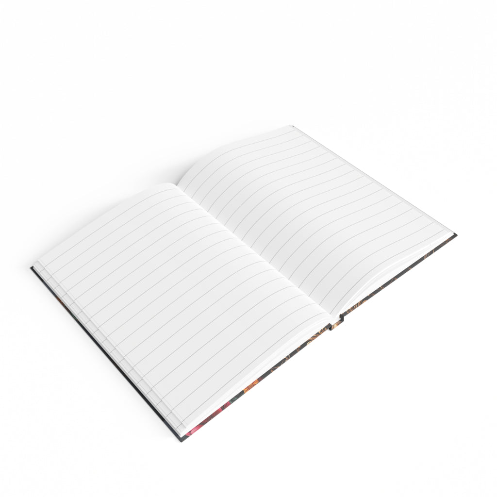 Hardcover Journal — Vintage Floral Frame Ruled Notebook