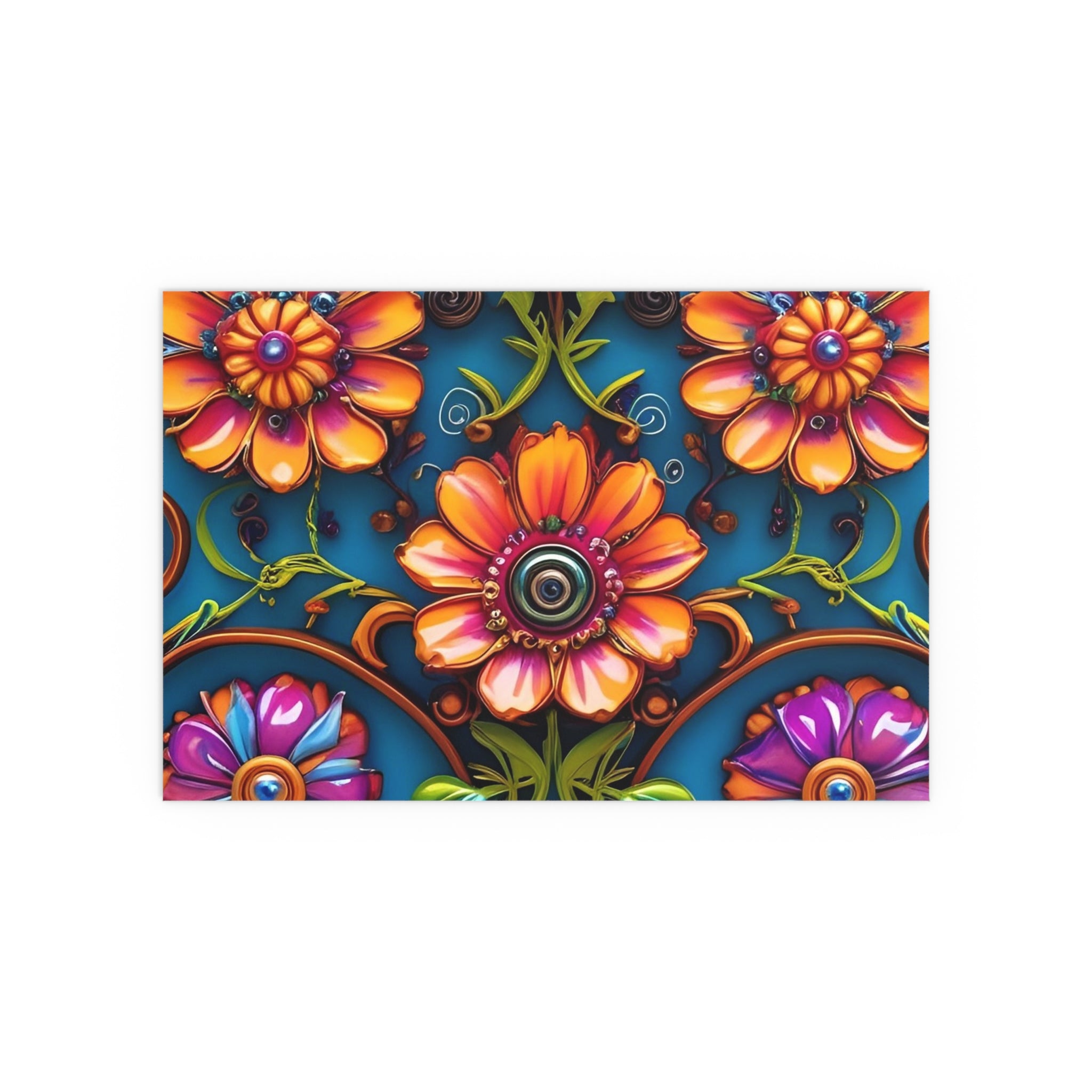 Floral Silk Poster – Vibrant Boho Wall Art for Indoor & Outdoor Decor