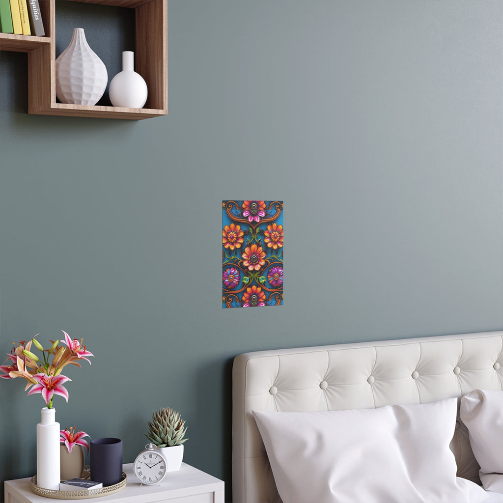 Floral Silk Poster – Vibrant Boho Wall Art for Indoor & Outdoor Decor