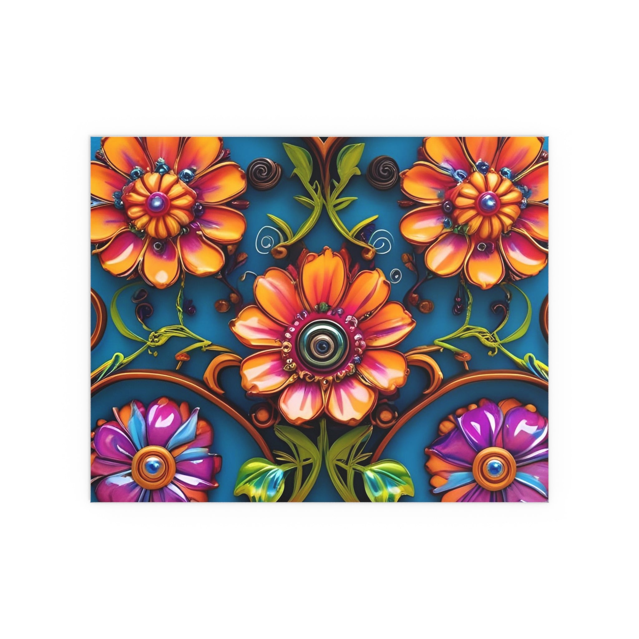 Floral Silk Poster – Vibrant Boho Wall Art for Indoor & Outdoor Decor