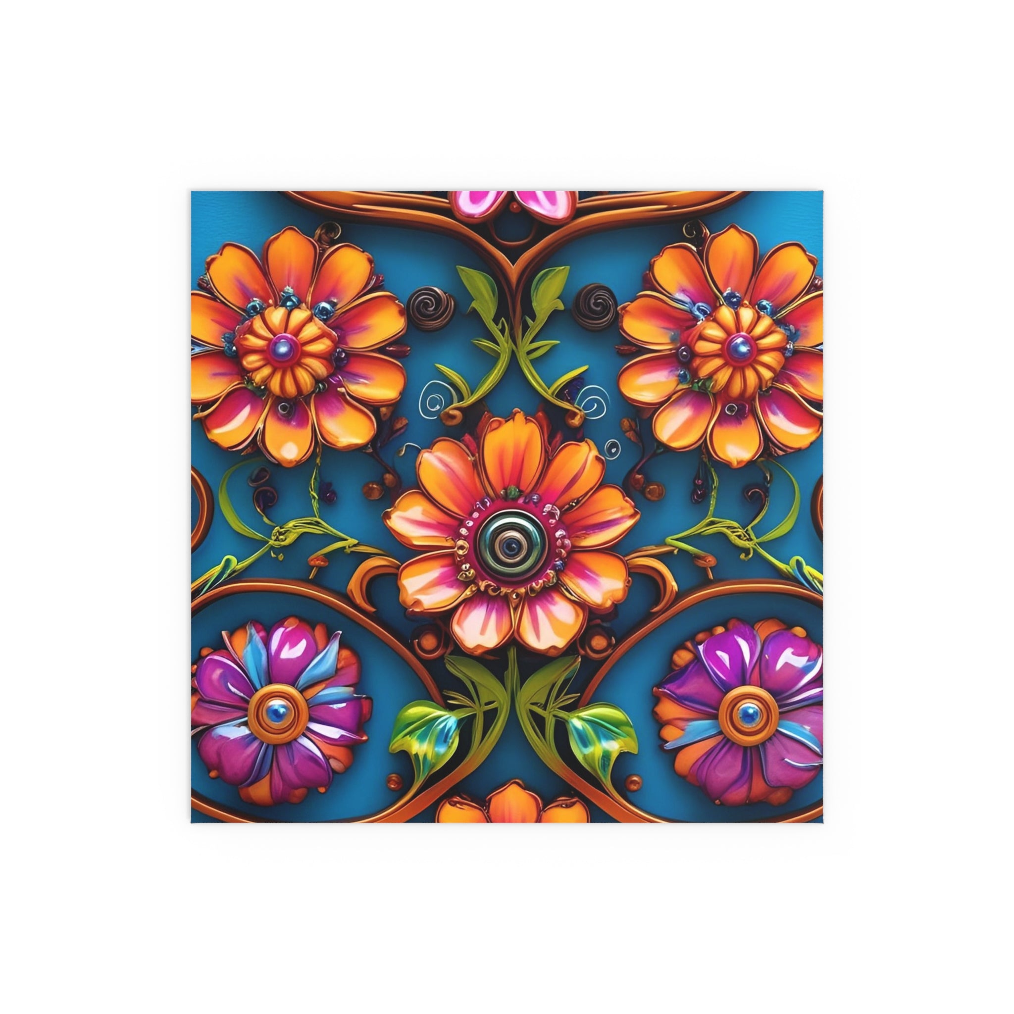Floral Silk Poster – Vibrant Boho Wall Art for Indoor & Outdoor Decor