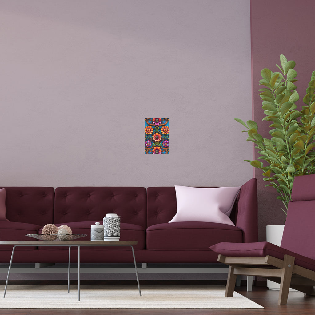 Floral Silk Poster – Vibrant Boho Wall Art for Indoor & Outdoor Decor
