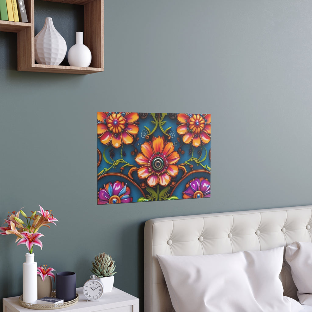 Floral Silk Poster – Vibrant Boho Wall Art for Indoor & Outdoor Decor