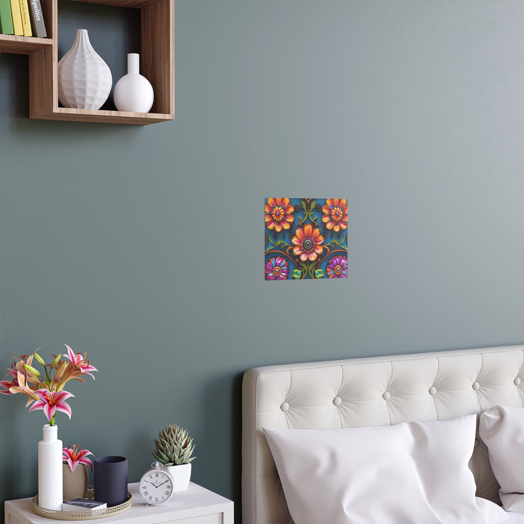 Floral Silk Poster – Vibrant Boho Wall Art for Indoor & Outdoor Decor