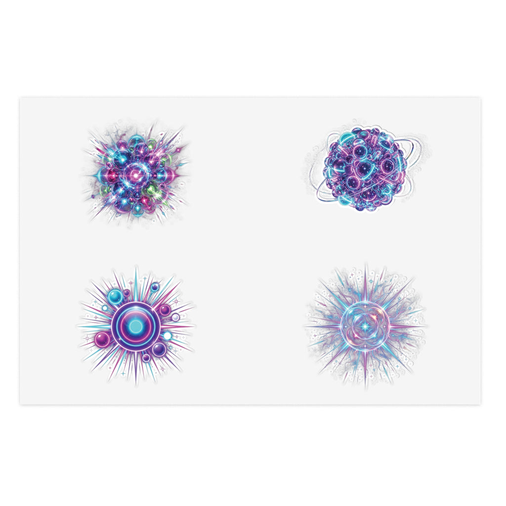Cosmic Burst Sticker Sheet — Iridescent Galaxy Orb Decals