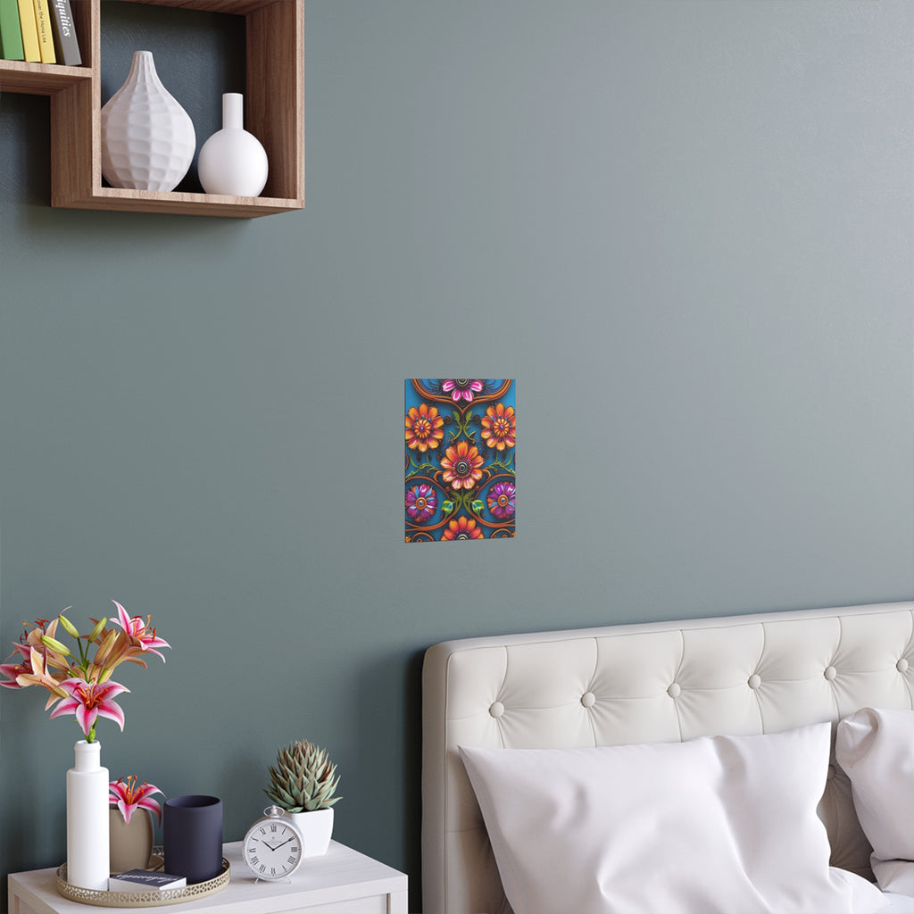 Floral Silk Poster – Vibrant Boho Wall Art for Indoor & Outdoor Decor