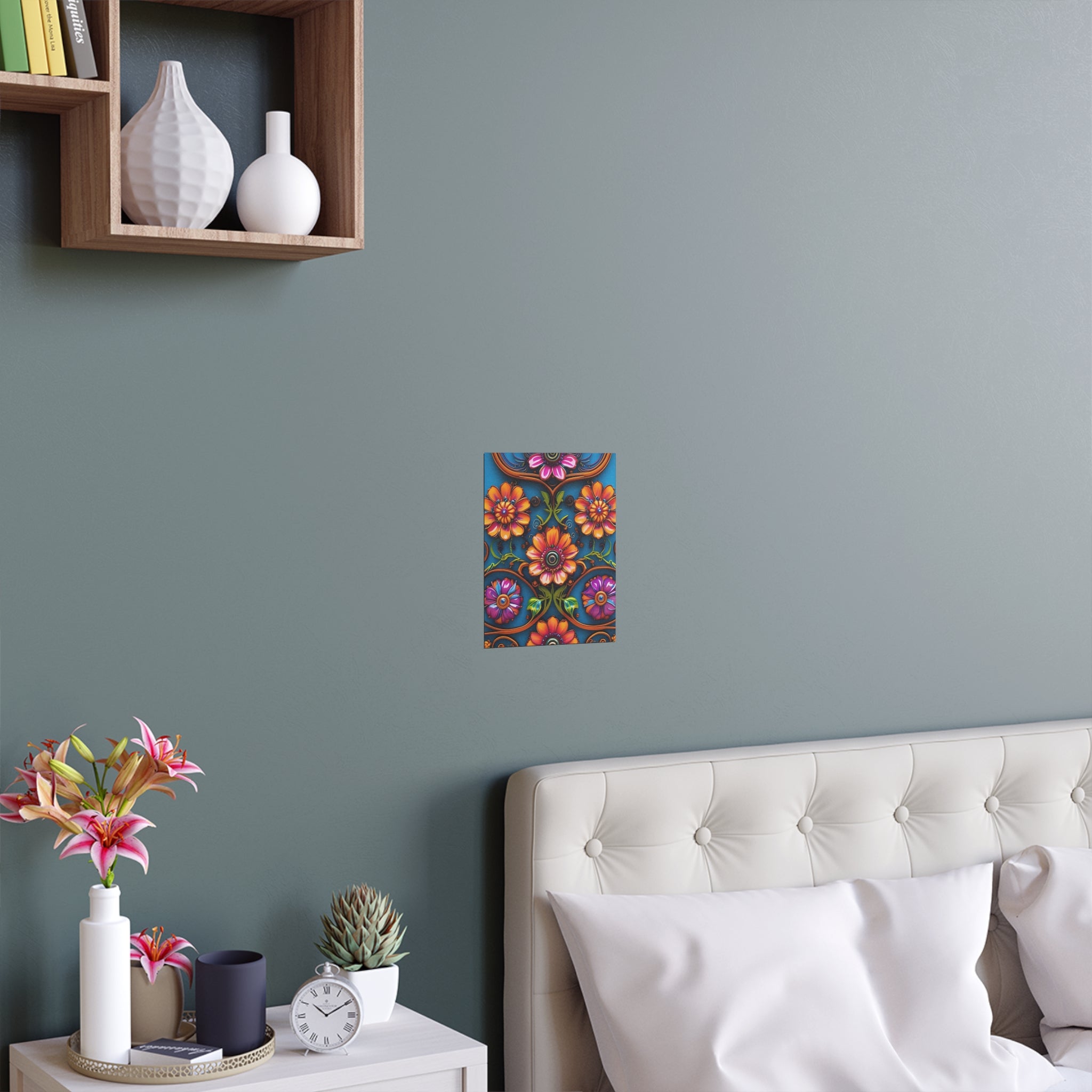 Floral Silk Poster – Vibrant Boho Wall Art for Indoor & Outdoor Decor