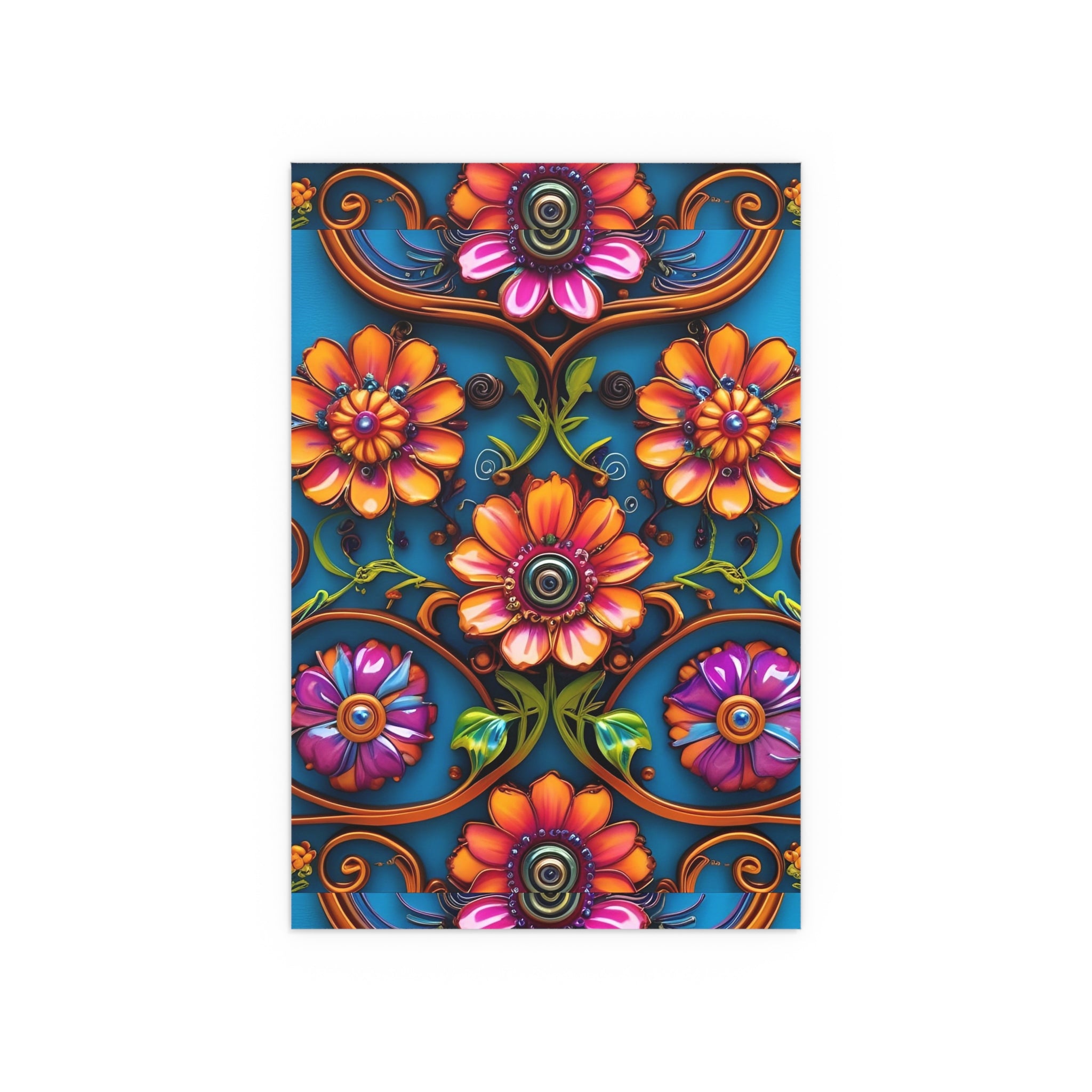 Floral Silk Poster – Vibrant Boho Wall Art for Indoor & Outdoor Decor