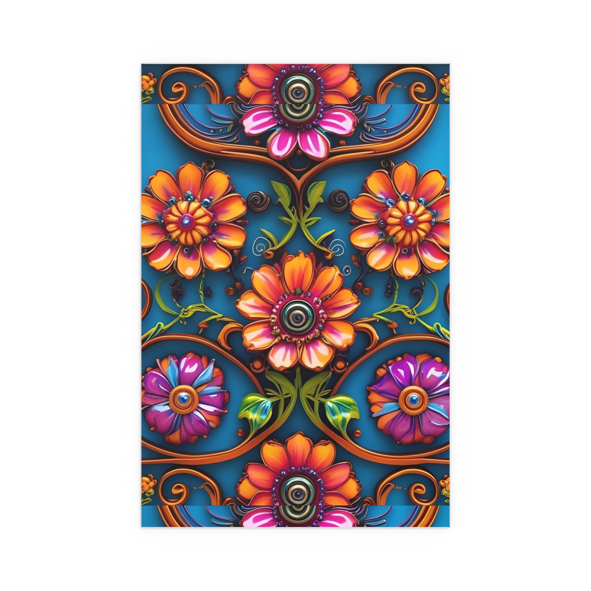 Floral Silk Poster – Vibrant Boho Wall Art for Indoor & Outdoor Decor