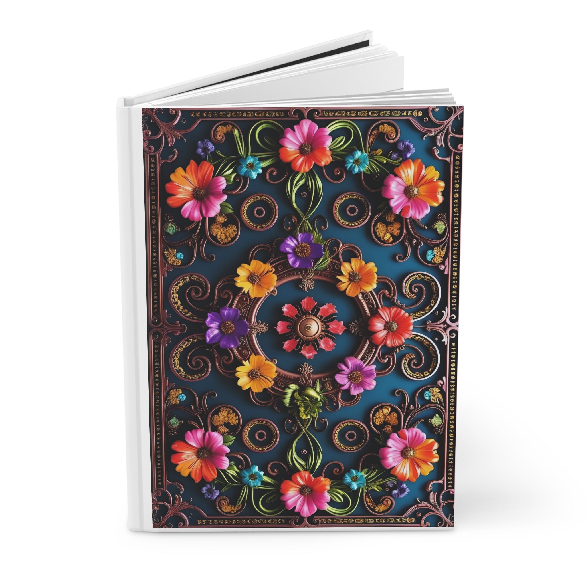 Floral Embossed Hardcover Journal — Colorful Vintage Garden Notebook
