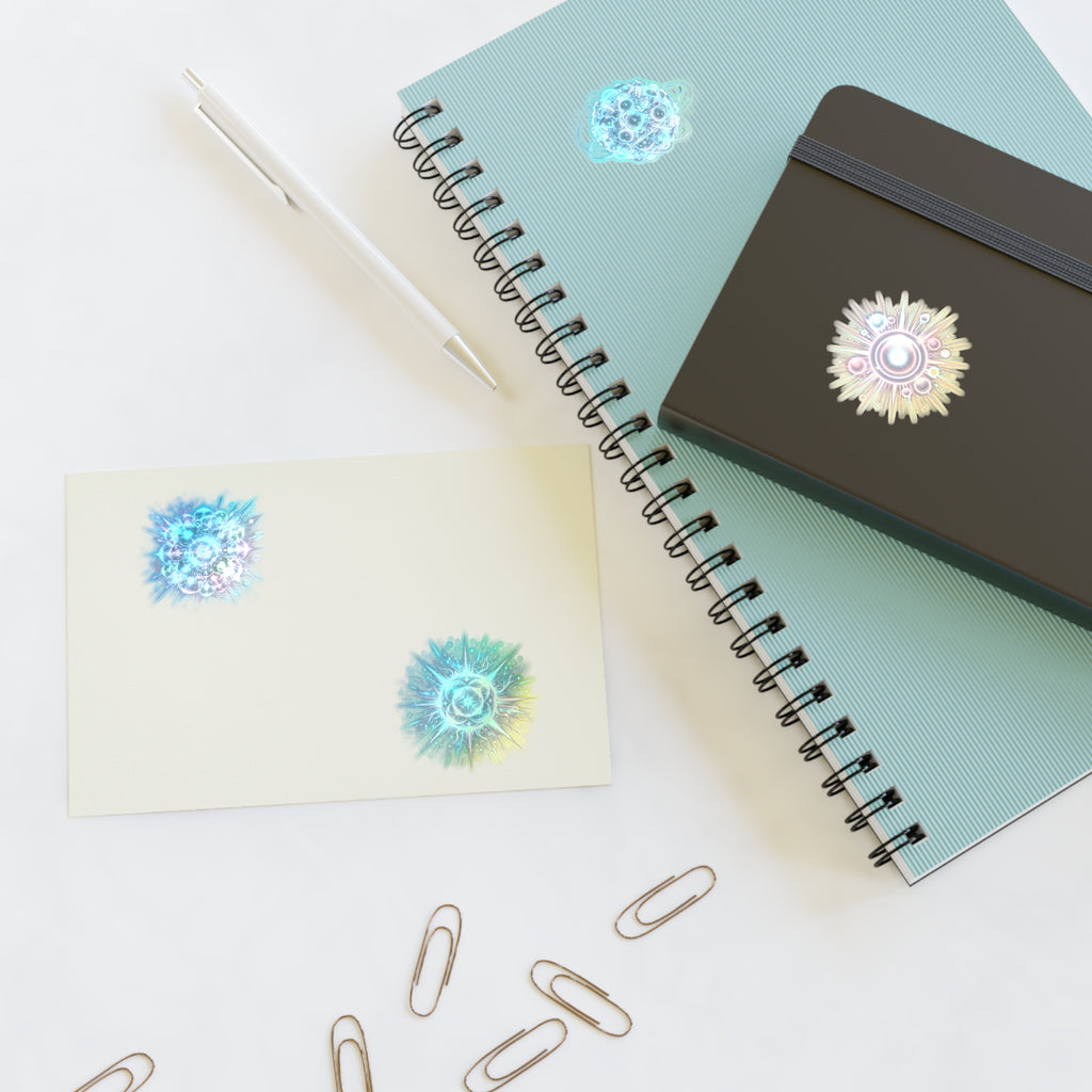 Cosmic Burst Sticker Sheet — Iridescent Galaxy Orb Decals
