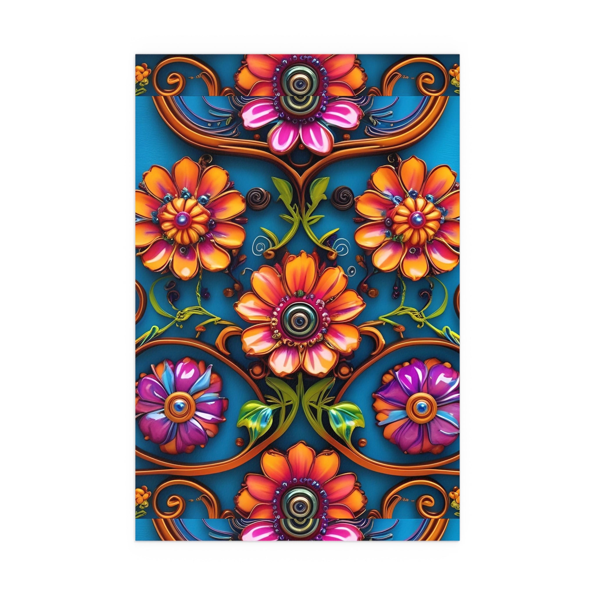 Floral Silk Poster – Vibrant Boho Wall Art for Indoor & Outdoor Decor