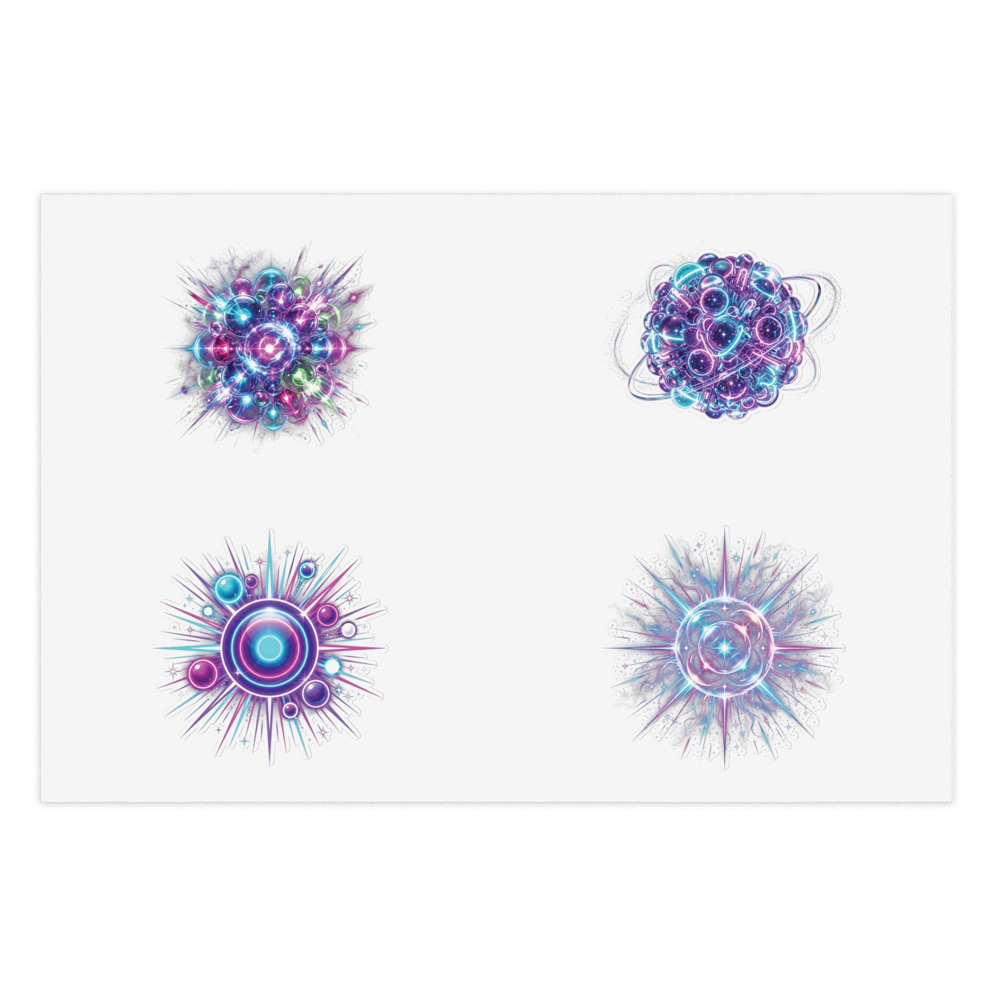 Cosmic Burst Sticker Sheet — Iridescent Galaxy Orb Decals