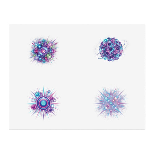 Cosmic Burst Sticker Sheet — Iridescent Galaxy Orb Decals