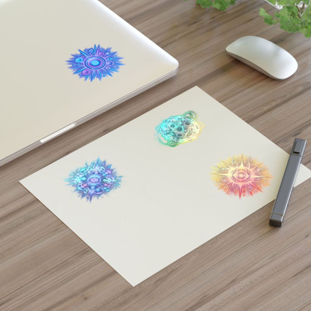 Cosmic Burst Sticker Sheet — Iridescent Galaxy Orb Decals