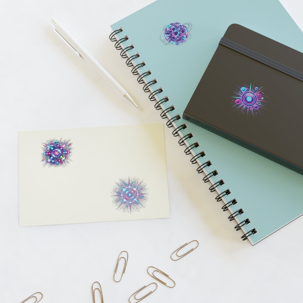 Cosmic Burst Sticker Sheet — Iridescent Galaxy Orb Decals