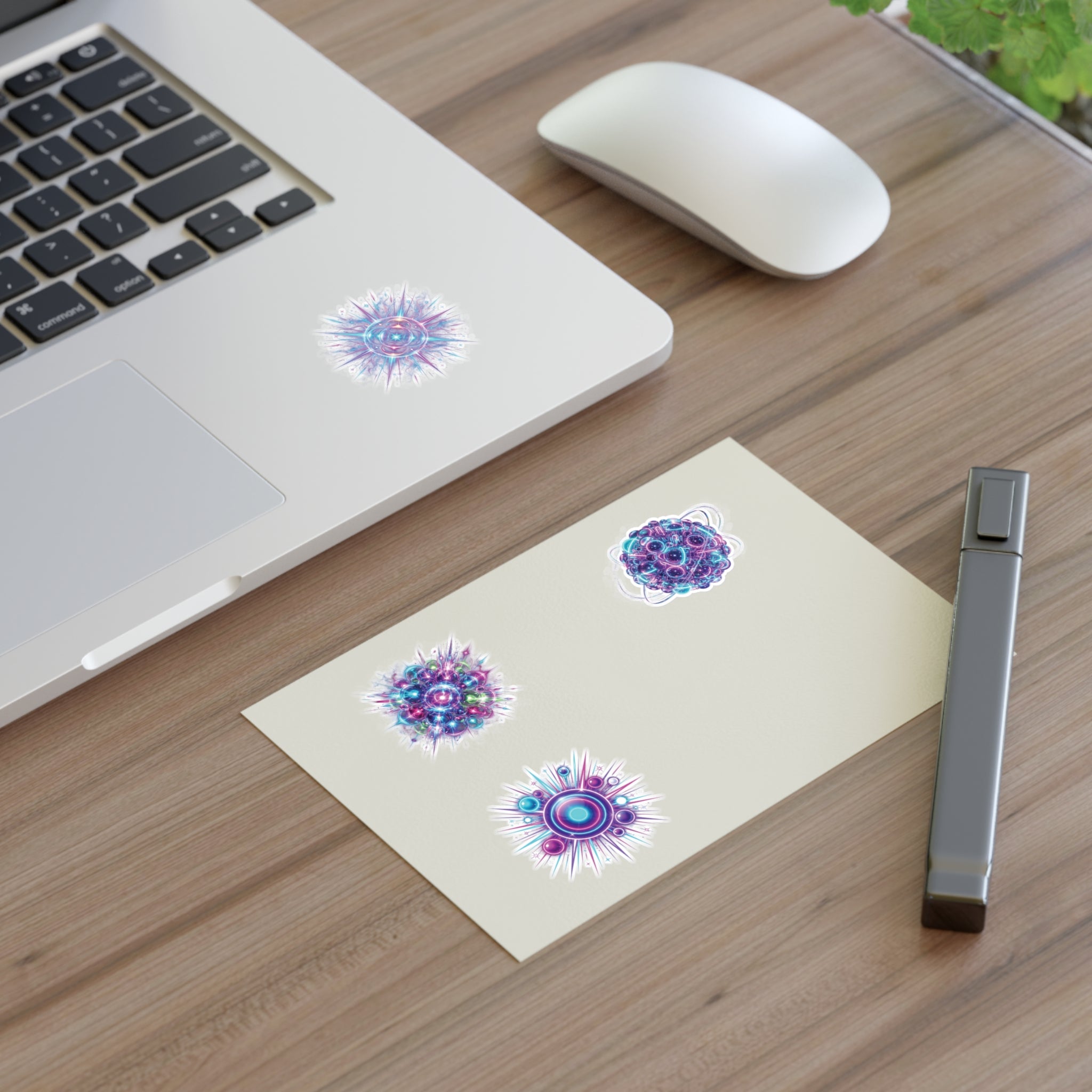 Cosmic Burst Sticker Sheet — Iridescent Galaxy Orb Decals