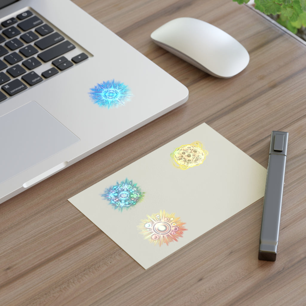 Cosmic Burst Sticker Sheet — Iridescent Galaxy Orb Decals